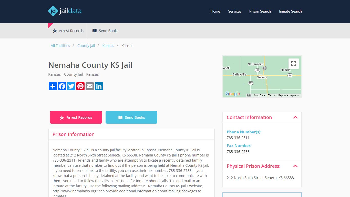 Nemaha County KS Jail Inmate Search and Prisoner Info - Seneca, KS