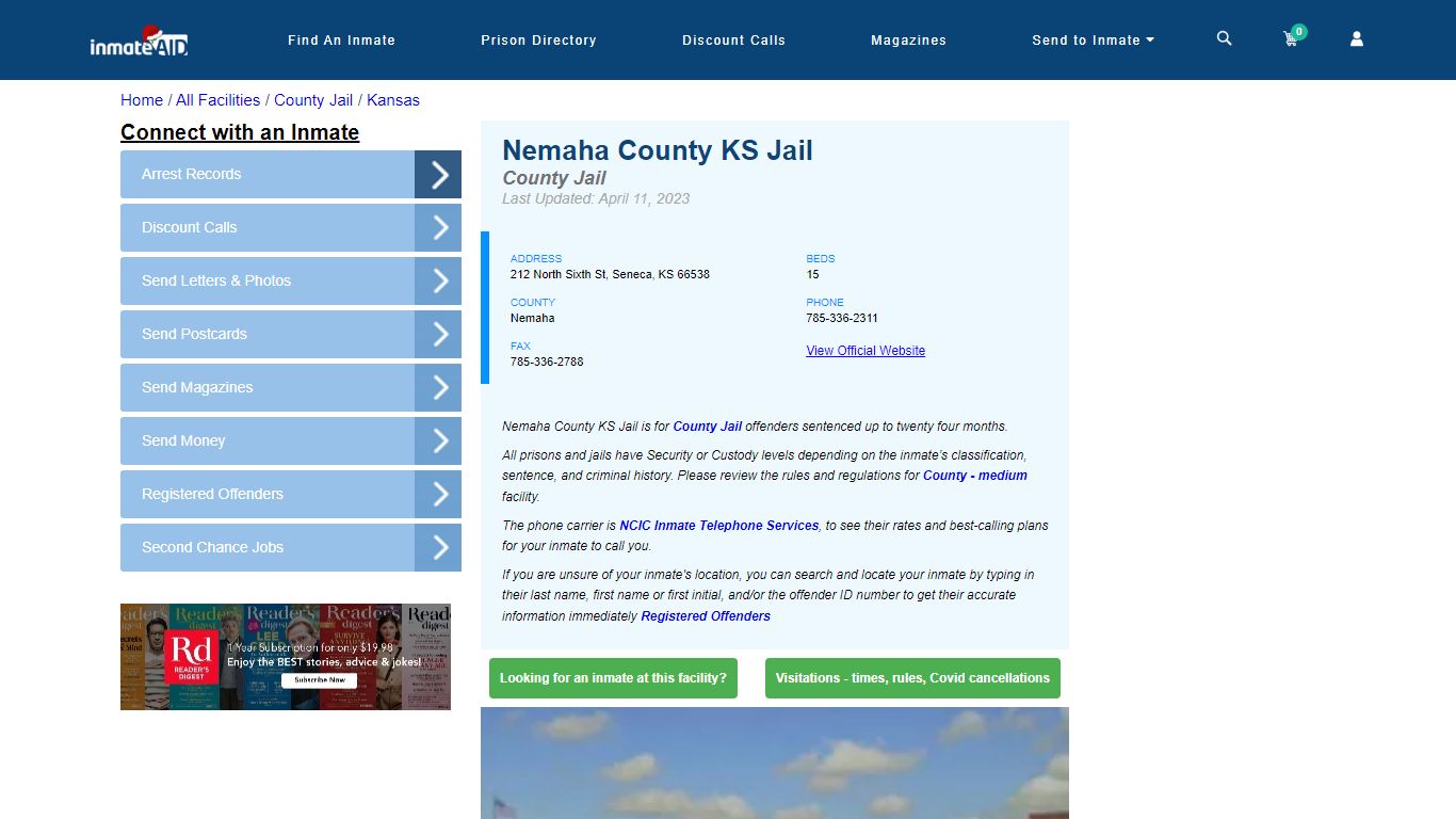 Nemaha County KS Jail - Inmate Locator - Seneca, KS